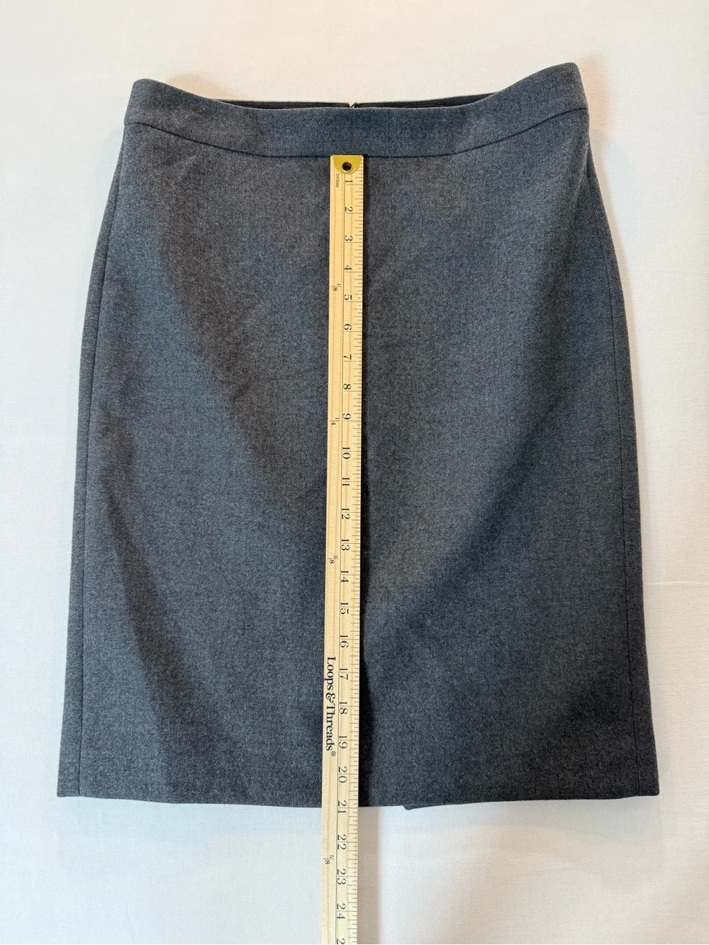 J. Crew Gray 100% Wool Pencil Skirt